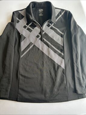 adidas Black Pullover with White Geometric Stripe